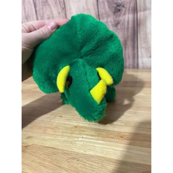 Green Triceratops Plush Dinosaur 14” - Picture 2 of 7